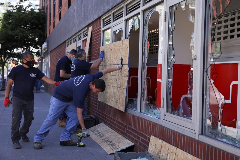 Retailers Already Hit By Coronavirus Board Up As U.S. Protests Rage