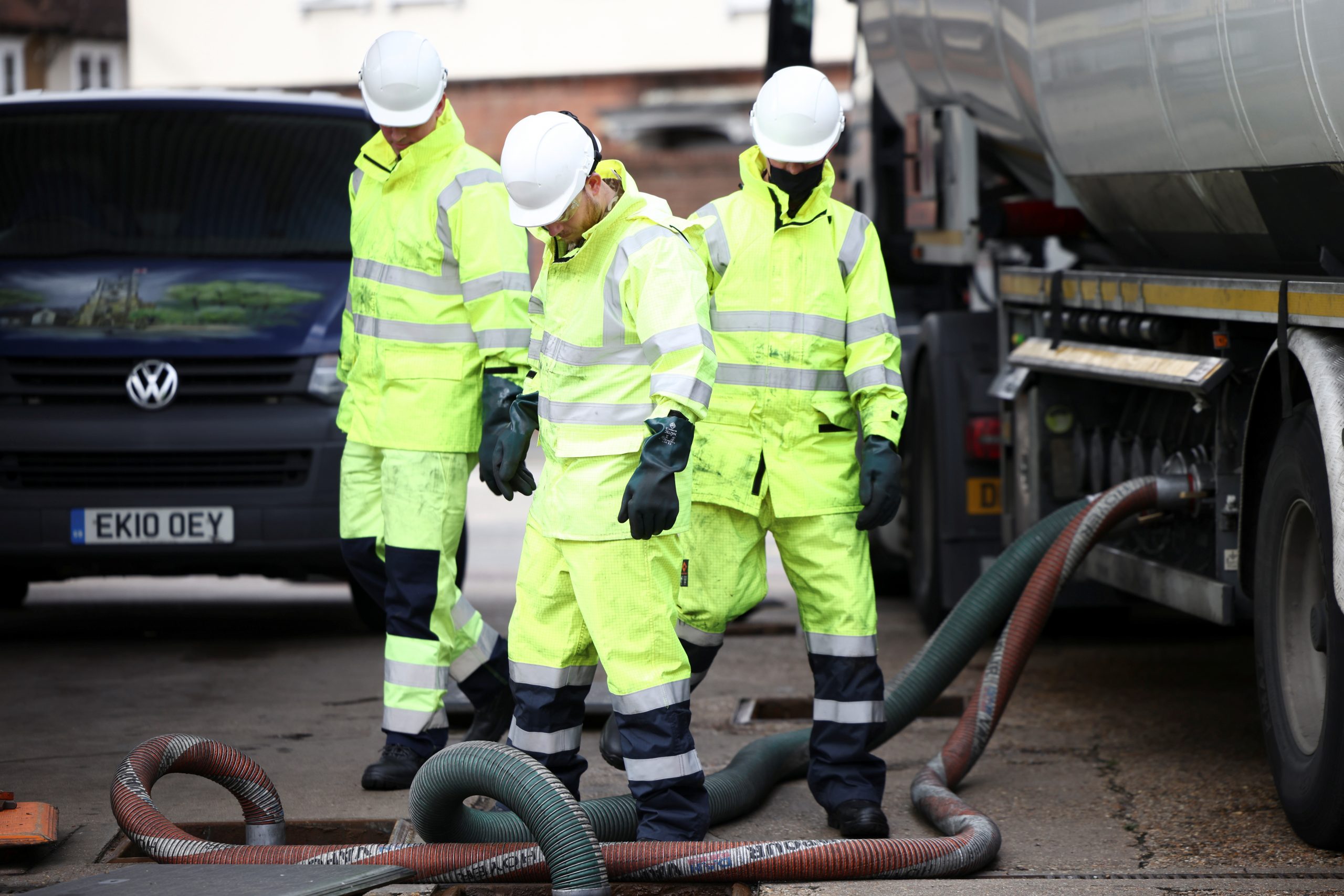 British military deliver fuel in gas station crisis