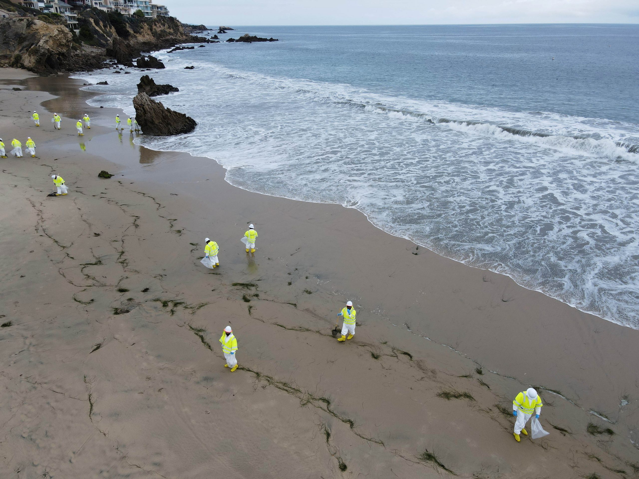 U.S. Coast Guard boards ship in connection with California oil spill