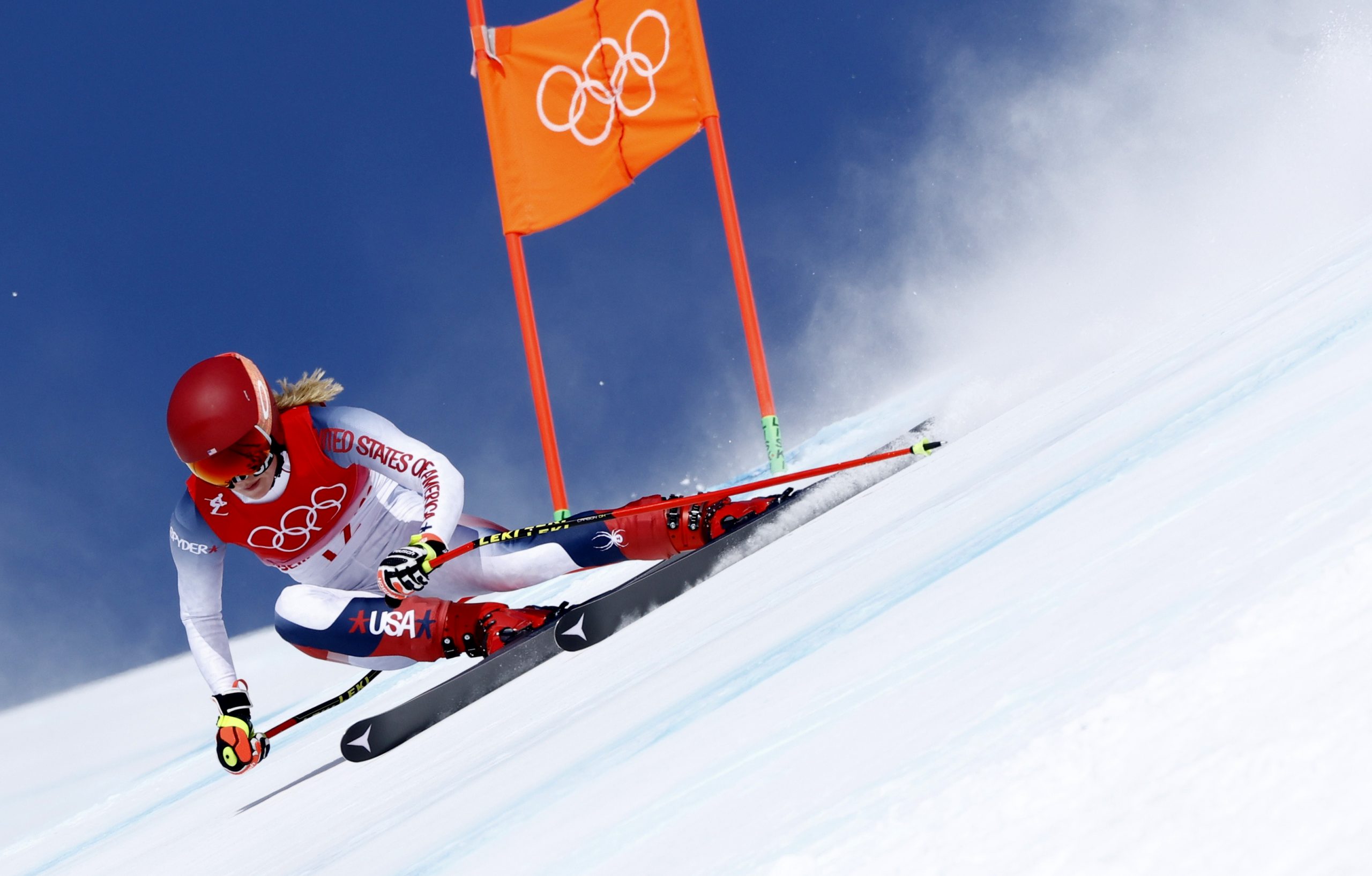 American skier Mikaela Shiffrin stumbles for a third time in Beijing Olympics