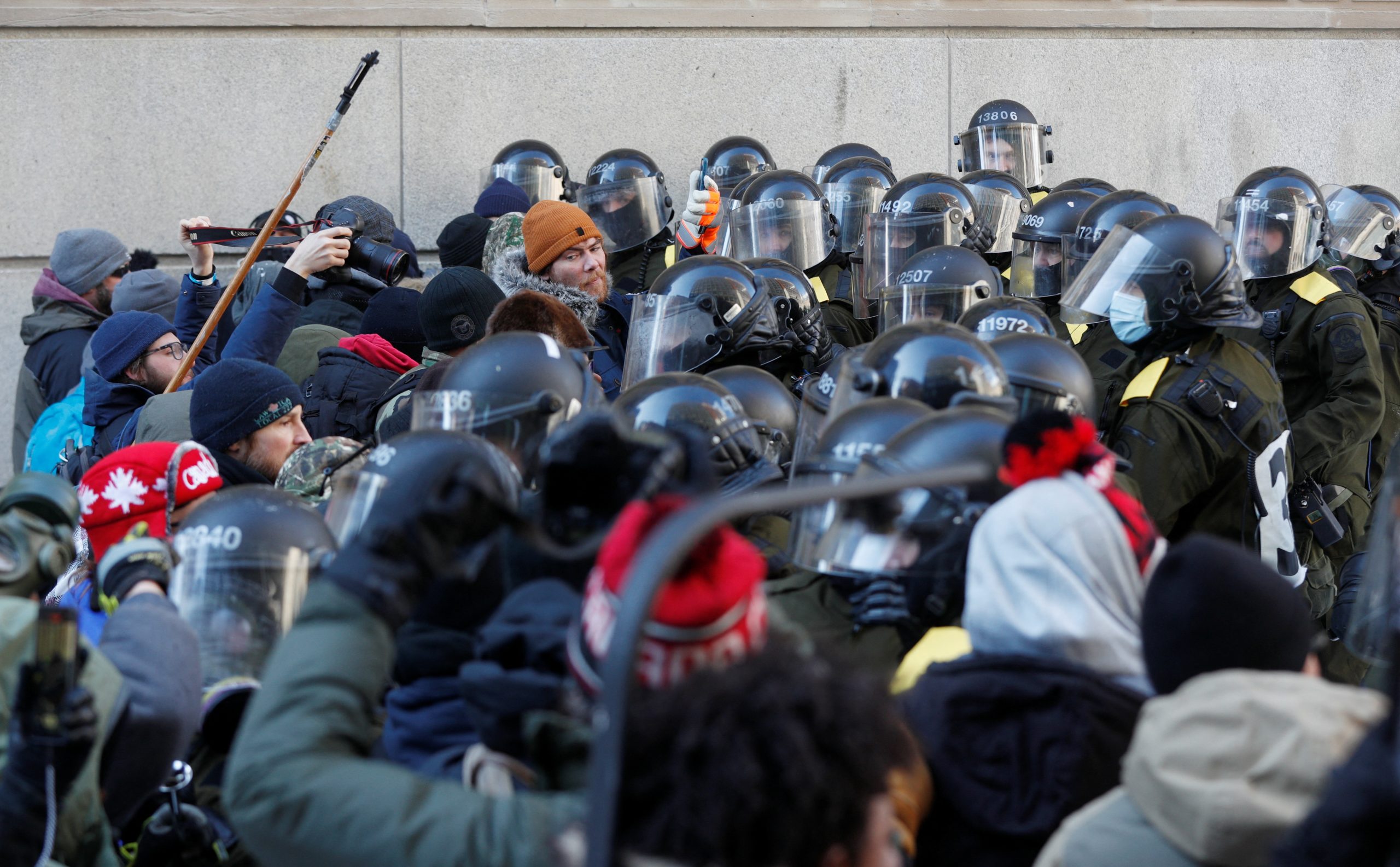 Canadian police use pepper spray, stun grenades in push to clear capital