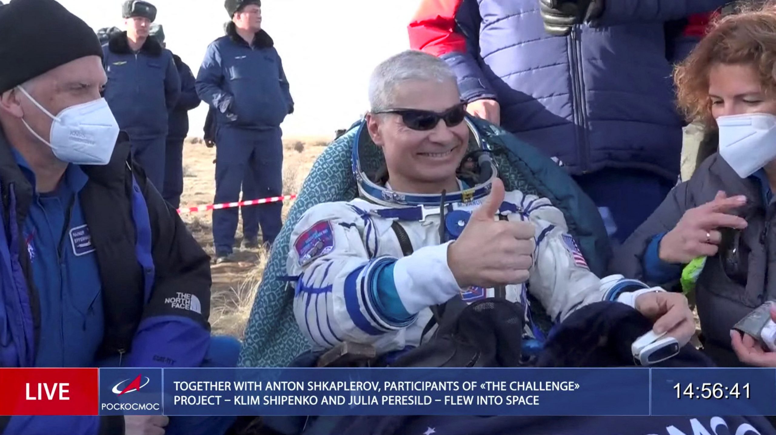 American astronaut returns to Earth with cosmonauts