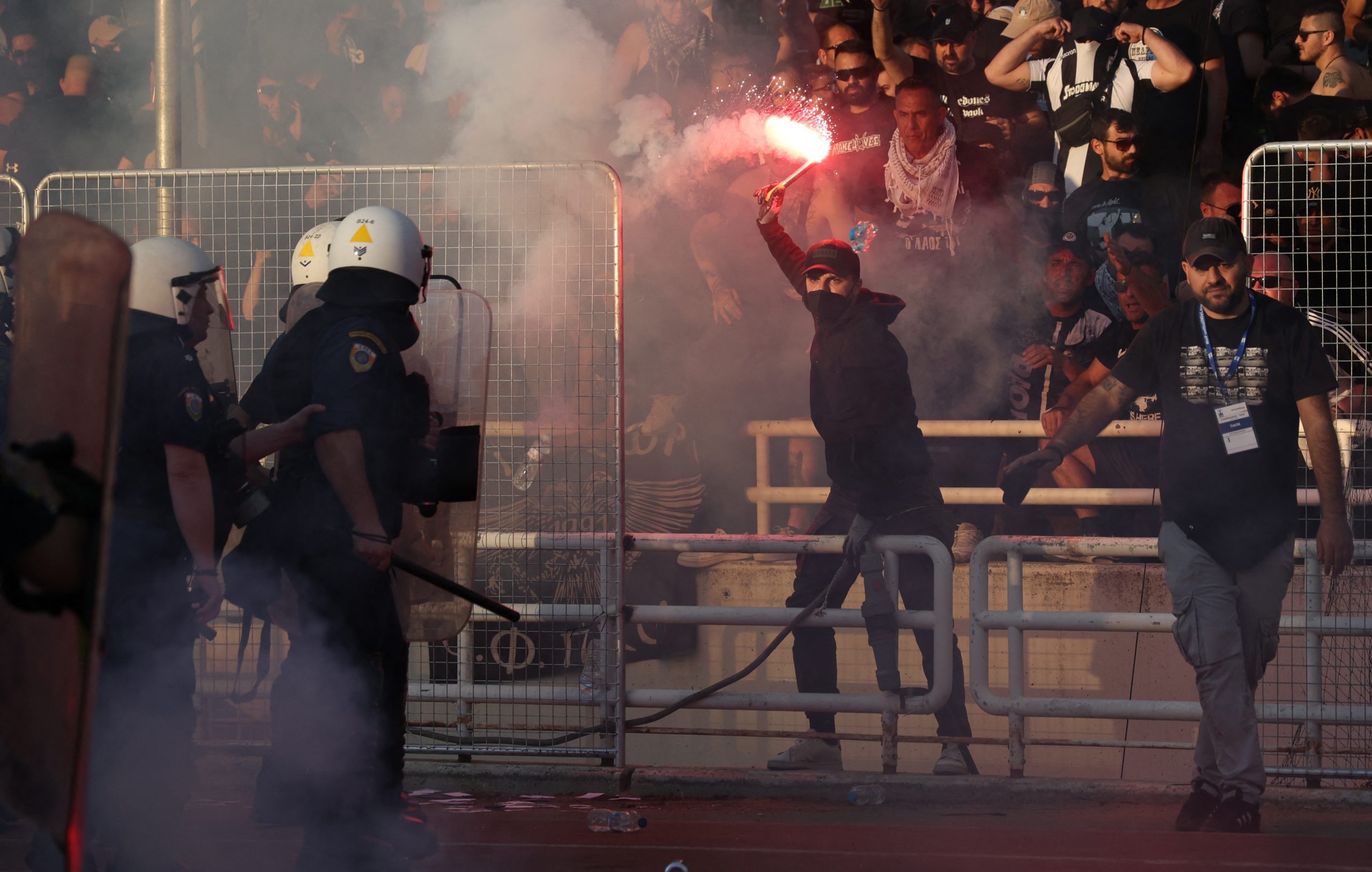 Soccer-Fans clash with police ahead of Greek Cup Final