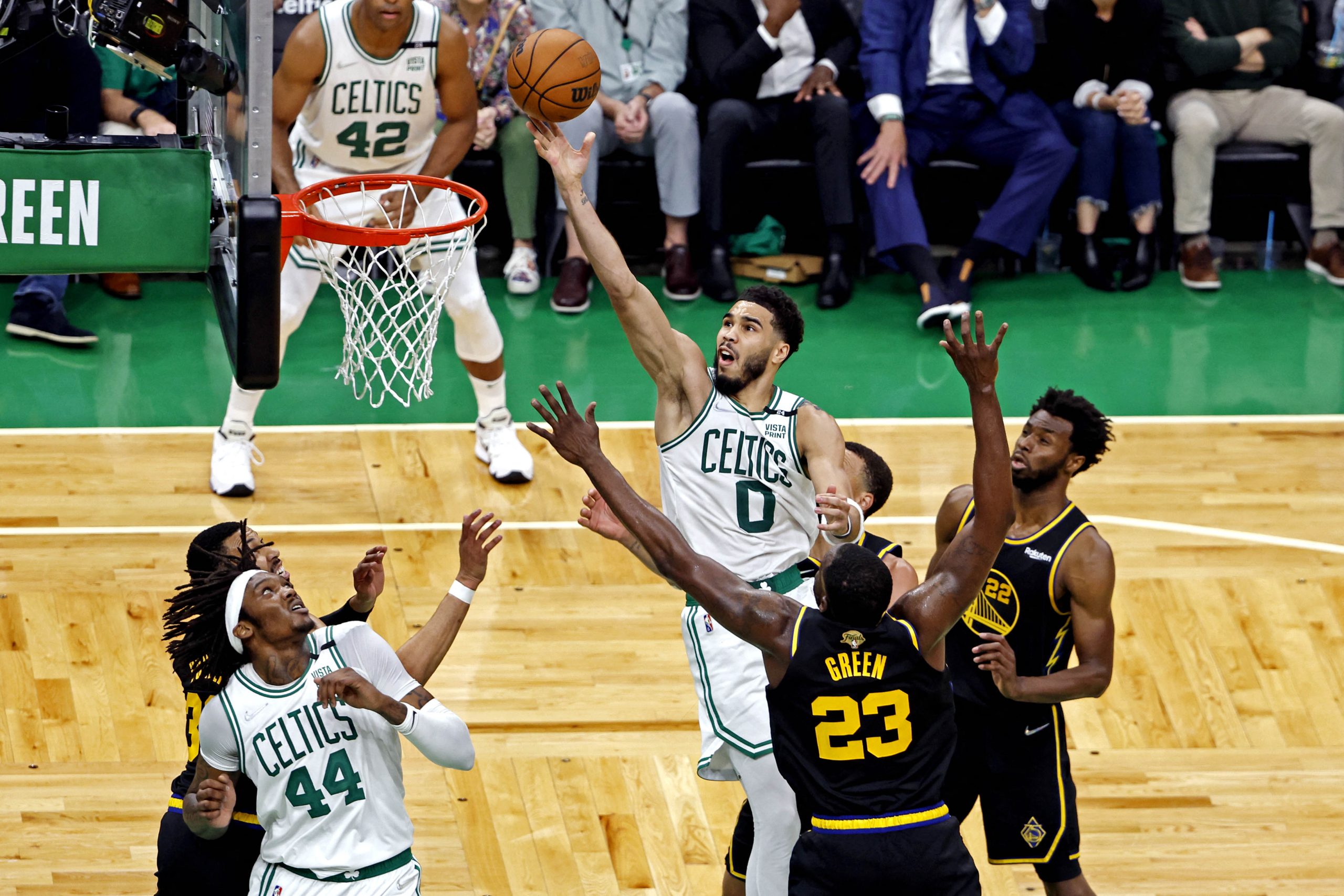 Celtics win big in first Finals home game since 2010