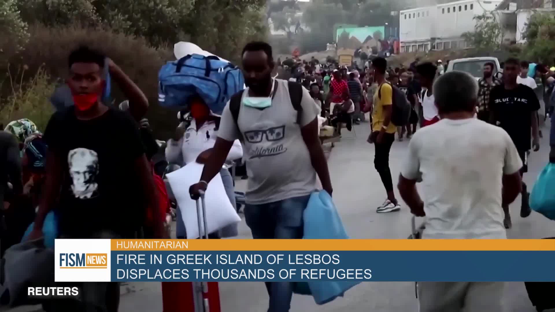 Fire In Greek Island Of Lesbos Displaces Thousands Of Refugees