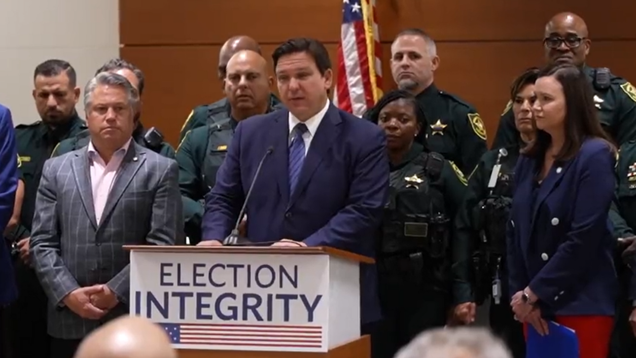 DeSantis announces 20 Floridians arrested and charged with voter fraud