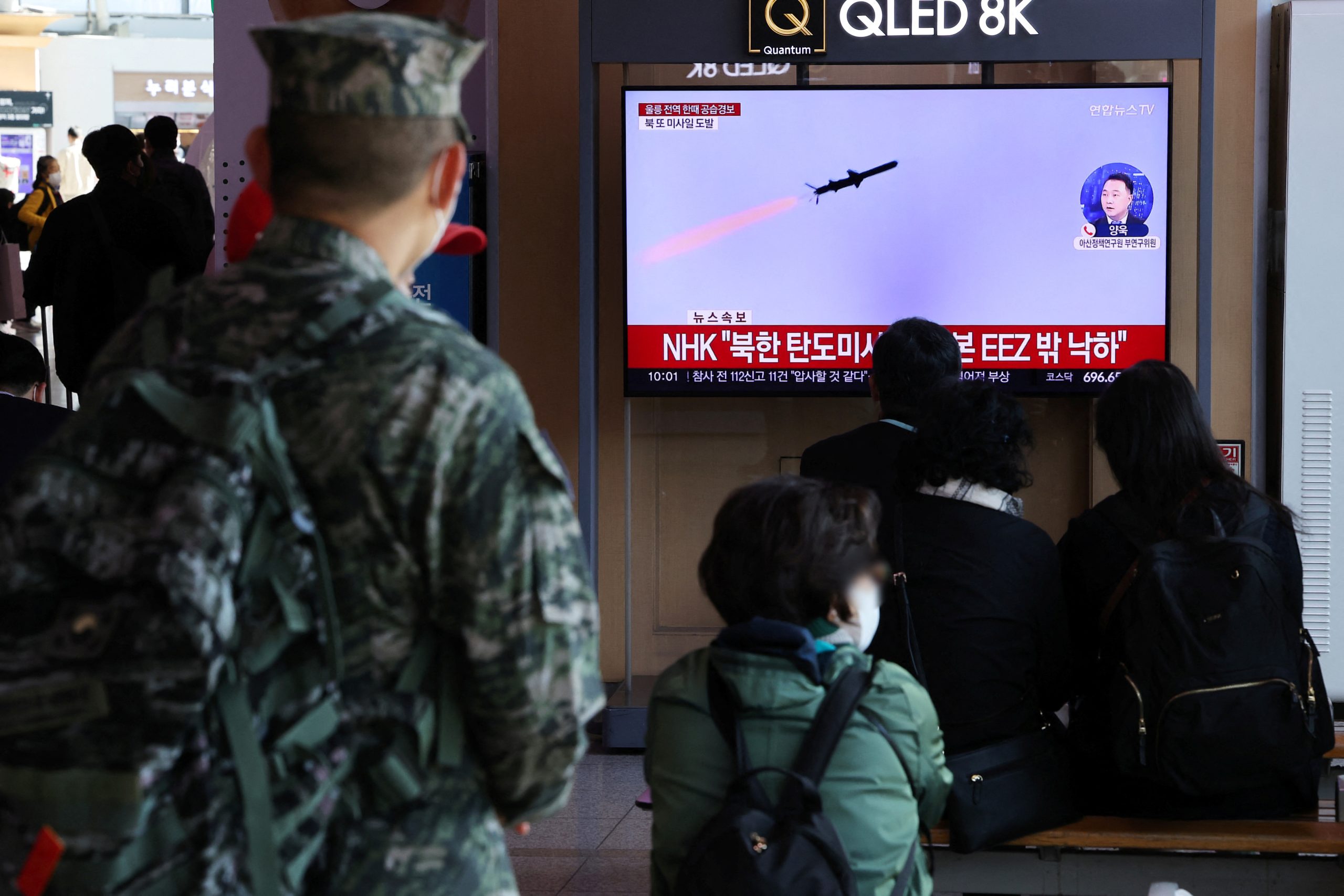 North Korea fires 23 missiles, one landing off South Korean coast for first time