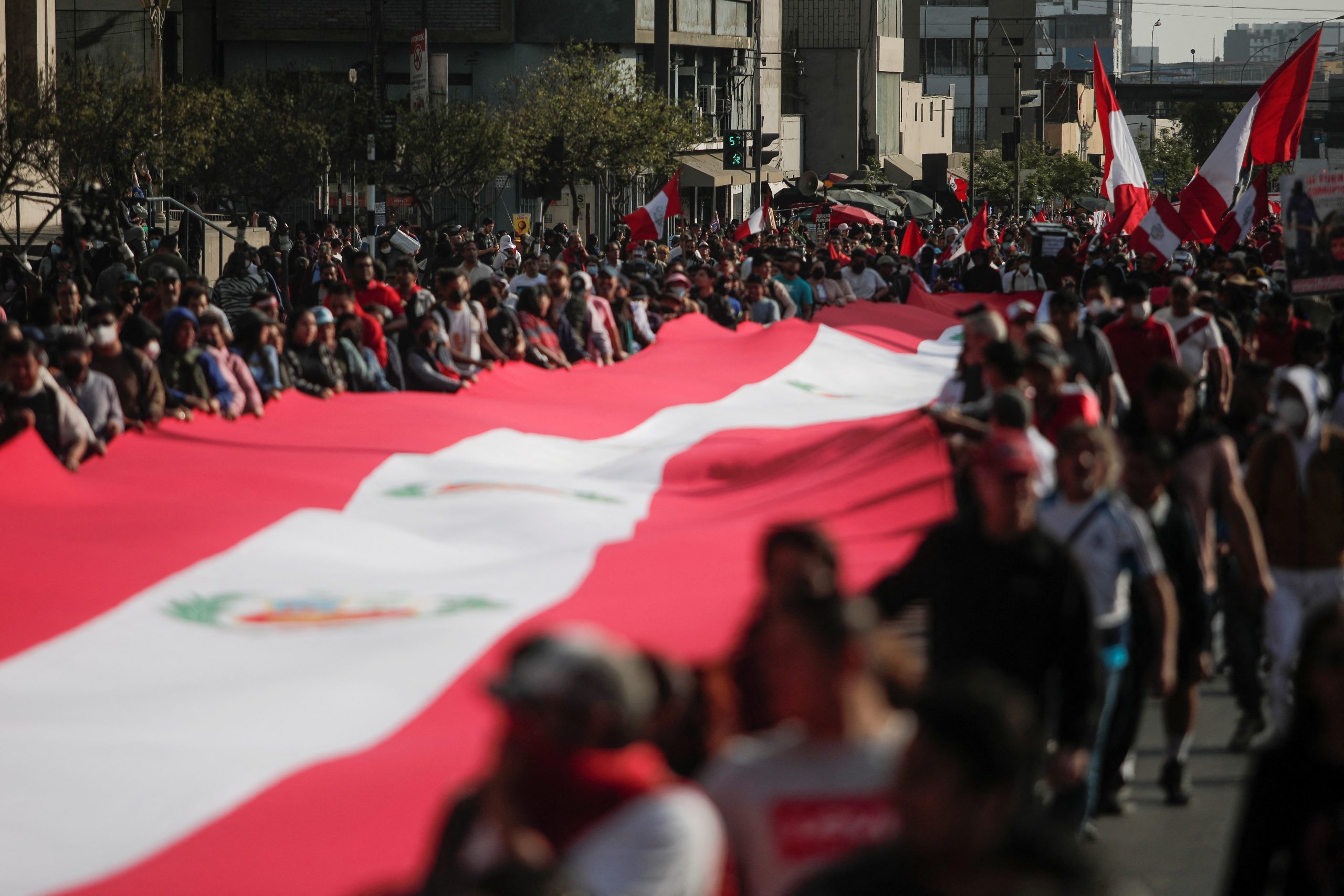 Thousands march in Peru, demanding resignation of leftist President Castillo