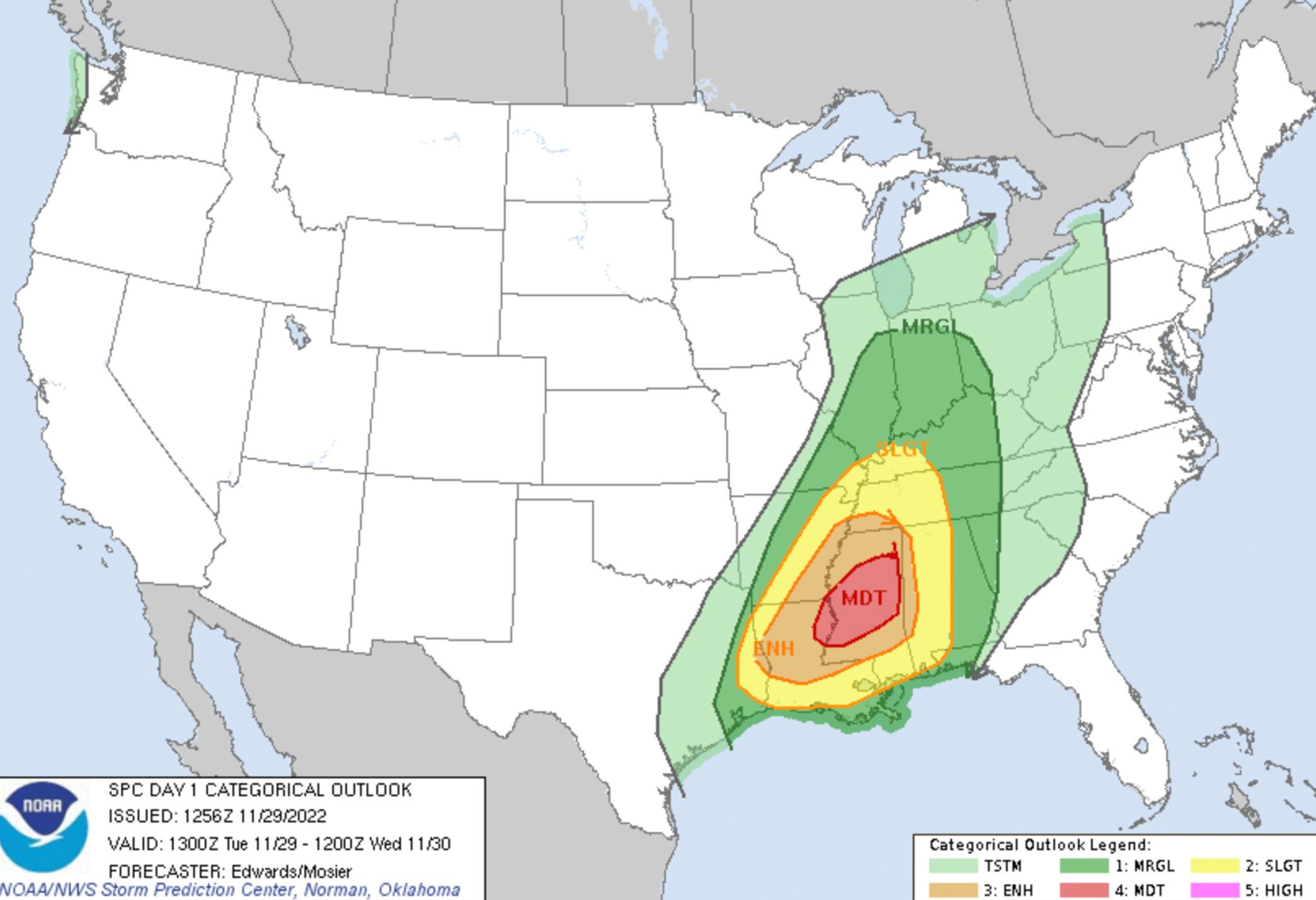 Threat of powerful tornadoes, hail forecast across southern states