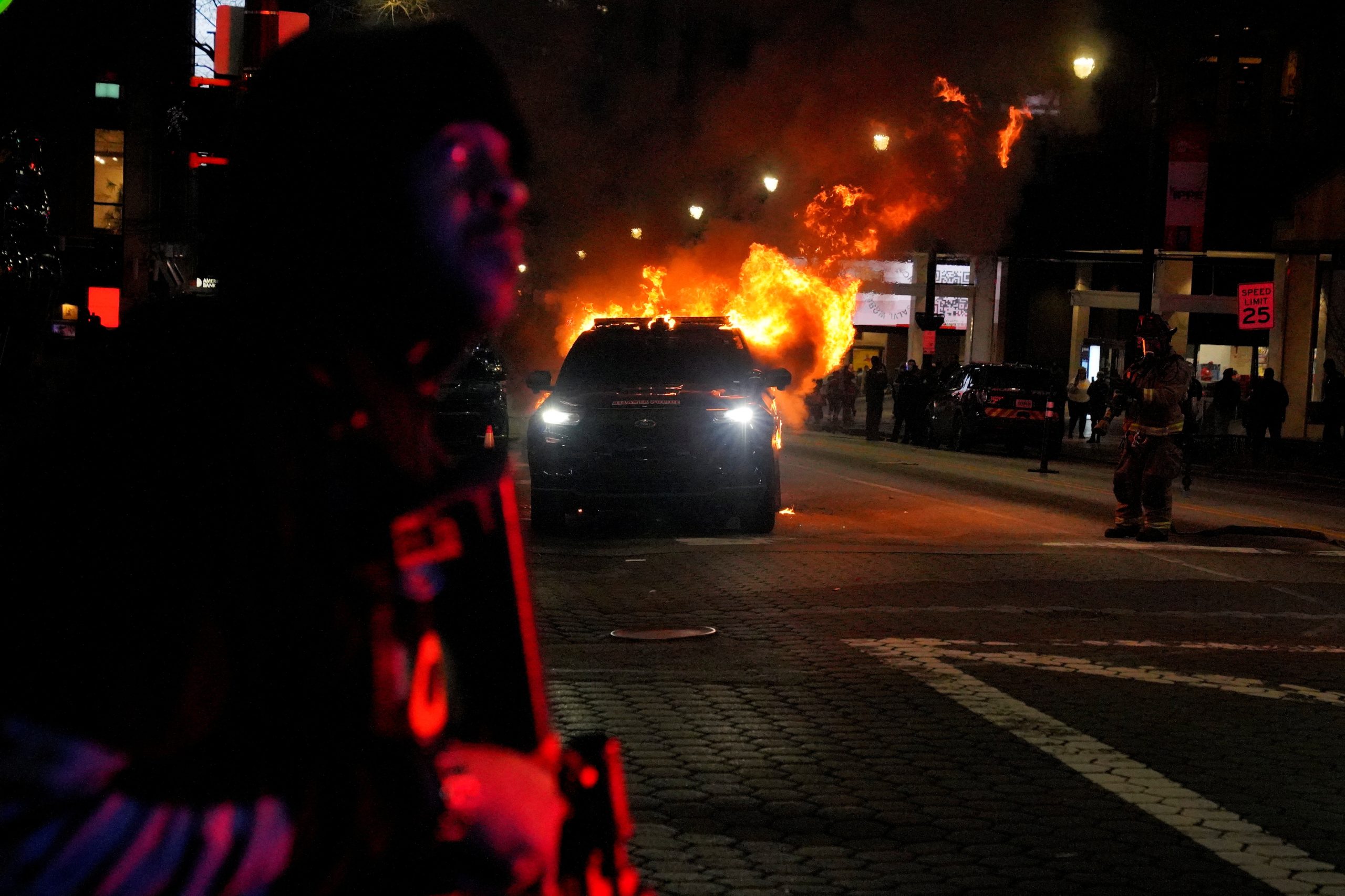 Atlanta erupts as protest deteriorates into violence