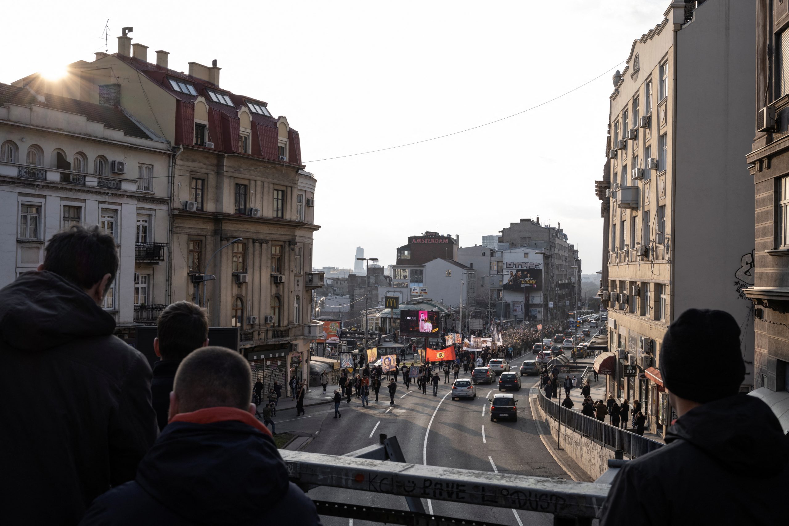 Serbian nationalists march in protest against Kosovo talks